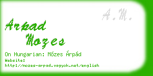 arpad mozes business card
