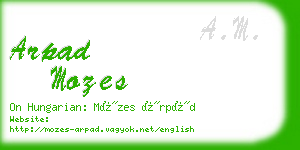 arpad mozes business card